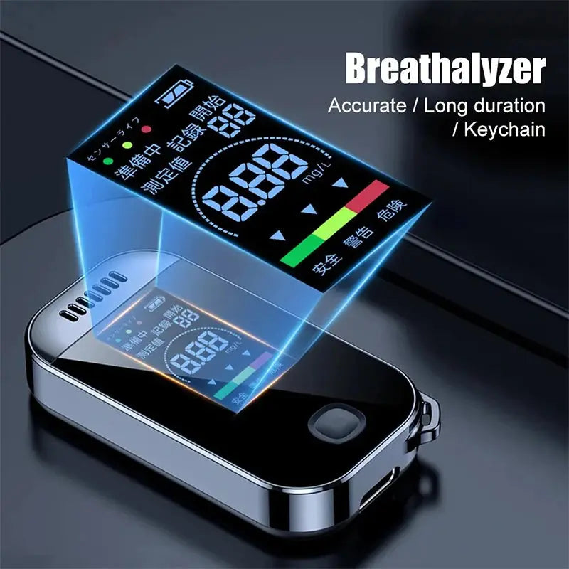 Alkoholtester Professionell Tragbar Digital: LCD-Display, USB Wiederaufladbar Alkoholmessgeräte - Raffiniertedinge Alkoholtester Professionell Tragbar Digital: LCD-Display, USB Wiederaufladbar Alkoholmessgeräte - Raffiniertedinge
